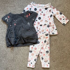 Gymboree White, Gray, Pink Girls 3-Piece Matching Set